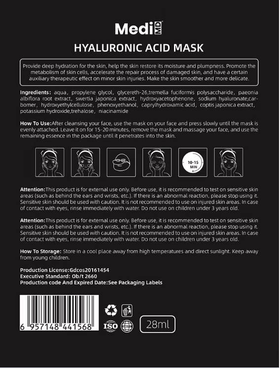 MediMD Hyaluronic Recovery Face Sheet Mask